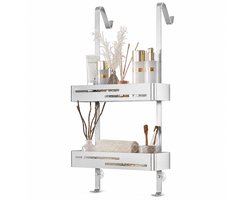 BOTC Doucherekjes - Doucherek - Doucherek hangend - Anti kras twee laags - RVS - Badkamer accessoires - Zilver