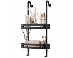 BOTC Doucherekjes - Doucherek - Doucherek hangend - Anti kras twee laags - RVS - Badkamer accessoires - Zwart