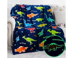 BOTC Fleece deken voor Kinder - 150x180cm - FLichtgevende deken - Glow in the Dark - Super Zacht, Warm en Donzig - Cadeau