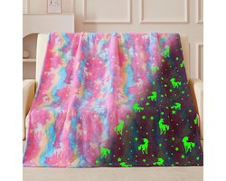 BOTC Fleece deken voor Kinderen - 150x200cm - Flichtgevende deken - Glow in the Dark - Super Zacht, Warm en Donzig - Cadeau