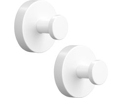 BOTC handdoekhaakjes - haken - Handdoekhouder Met Zuignappen - RVS - Set van 2 - Ø 60 mm - Wit