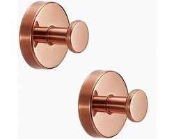 BOTC handdoekhaakjes - Handdoekhouder Met Zuignappen - Zuignap met Haak Set - RVS - Set van 2 - Ø 60 mm - Donker goud