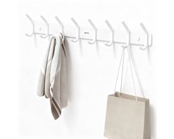 BOTC Kapstok - Wandkapstok - 16-haken - 55cm - Muur Kapstok Hangend - Aluminium - Wit