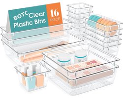 BOTC Lade Organizer - Organizer bakjes - 16 Stuks - Keuken organizers - Make Up - Gereedschap - Organizers - Transparant