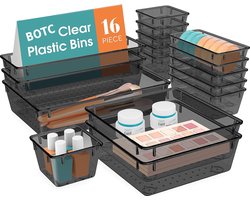 BOTC Lade Organizer - Organizer bakjes - 16 Stuks - Keuken organizers - Make Up - Gereedschap - Organizers - Zwart
