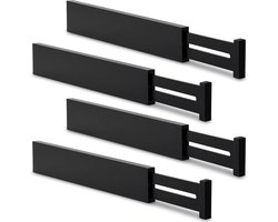 BOTC Ladeverdeler - Lade Organizer - Verstelbaar 43–56 cm - 4 Stuks - Zwart