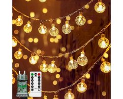 BOTC Lichtsnoer - 15 Meter - 50 LED - Lichtslinger - Afstandbediening – Fairy Lights – Lampjes Slinger – Netstroom - Warm wit licht