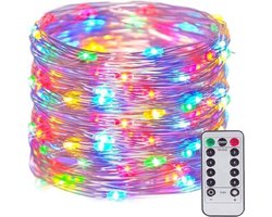 BOTC Lichtsnoer Binnen en Buiten Met Afstandsbediening - Fairy Lights 20 meter - 200 LED Lampjes Slinger - Soothe Lichtsnoer Binnen - Op Batterijen - Multicolor - Transparent