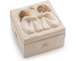 BOTC opbergdoos-Vriendschapsherinneringsdoos - geschikt voor het bewaren van sieraden en verzamelobjecten - gegraveerde herinneringsdoos met portret - Wit