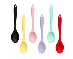 BOTC Opscheplepels -Kooklepel-Siliconen Lepel Set- 6tuks– Hittebestendige Keukenlepels voor Koken, Mengen en Serveren – Multicolor Siliconen Keukengerei