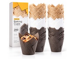 BOTC papieren muffinhoesjes - Set van 200 - Muffinvormpjes - Cupcakevormpjes - Voor Feestjes, bruiloften, verjaardagen en Kerstmis