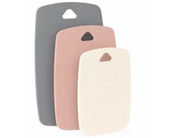 BOTC Snijplank Set - Set van 3 stuks - Snijplank kunststof - Antibacterieel - Keukenplanken - Roze