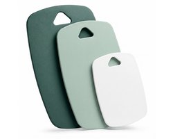 BOTC Snijplanken Set 3 Stuks - Kunststof Keuken Snijplanken - Antibacteriële Snijplank voor Vlees, Vis, Groente & Brood - Groen