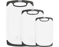 BOTC Snijplankenset - 3 stuks - Snijplanken - Antibacterieel - Antislip - Keukenplanken - Wit