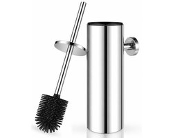BOTC Toiletborstel Met Houder - Wc Borstel Houder - Toiletborstelhouder Hangend - Zilver