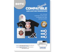 BOTC Transferpapier voor textiel - 5+5 vellen - donkere kleding + lichte kleding - Inkjet printers
