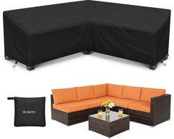 BOTC Tuinbank Beschermhoes - Premium 420D - L-vorm - 300x300x70cm - Zwart