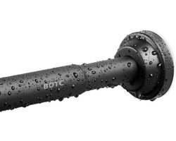 BOTC Uitschuifbaar - Gordijnroede Uitschuifbaar - 125-220cm - Gordijnrail - Zwart