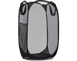 BOTC Wasmand - Waszak - Laundry basket - Waszak vouwbaar - Draagbaar wasbox - Zwart