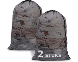 BOTC Waszakken - 60*90cm Waszak Groot - Set van 2 - Waszak Wasmachine - Laundry bag - Waszakken - Zwart