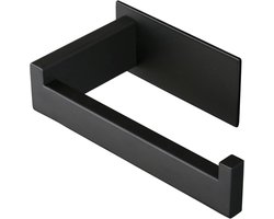 BOTC WC Rolhouder - Toiletrolhouder - Zelfklevend Toiletrolhouder - Bevestigen zonder Boren - RVS - Zwart