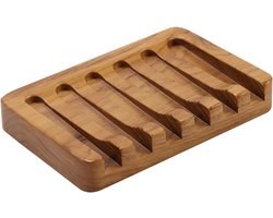 BOTC Zeepbakje met schuine afwatering - Teakhout - Zeephouder - Zeepbespaarder voor de douche, Badkamer, wastafel, keuken