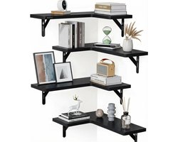 BOTC Zwevende Wandplank - 4 Laags - L shape - Industrieel - Zwart