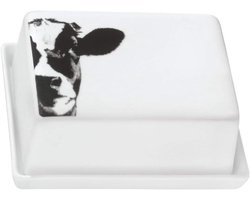 Botervloot Koe - Botervloot met deksel - Ontbijttafel - Porselein met decal print - Rechthoekig