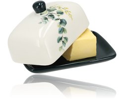 Botervloot met Deksel – Keramiek – Wit Botervlootje – Boterdoos / Boterbel – Porseleinen Butter Dish – Voor Koelkast en Tafel