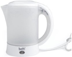 Botti Teo camping waterkoker 0,6 L – 650 W – Wit/doorzichtig – Compact & lichtgewicht – Inclusief bekers en lepeltjes