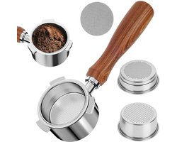 Bottomless Portafilter - Ergonomisch design - Set van 3 - Rood palissander
