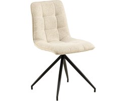 Bouclé Eetkamerstoel Montana Crème
