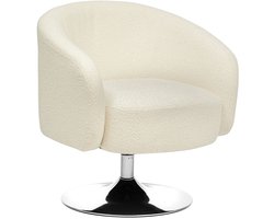Bouclé Fauteuil Draaibaar Occitanie Wit
