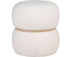 Bouclé Poef Ø 38 cm Viktor Wit