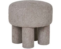Bouclé Poef Ø 43 cm Ida Grijs