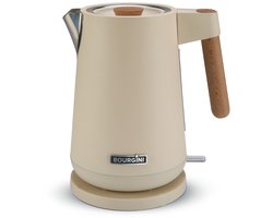Bourgini Harmony - Waterkoker - RVS - Creme met echte beukenhouten elementen - 1.7L - Licht ontwerp