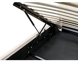 BOUSSE - Bed met opbergruimte - Off-white - 140 x 200 cm - Bouclé