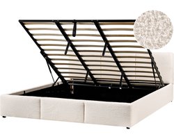 BOUSSE - Bed met opbergruimte - Off-white - 180 x 200 cm - Bouclé