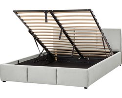 BOUSSE - Boxspring - Lichtgrijs - 140 x 200 cm - Fluweel