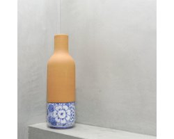 Boutique L'Orange Waterkan Karaf Delft - Terracotta - Wit Blauw - Zelf Koelend - 0.9L