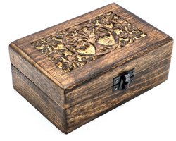 Boutique Trukado - Houten Levensboom Doosje 15cm x 10cm - handgemaakt