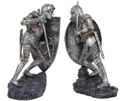 Boutique Trukado - Ridder in harnas Boekensteun set van 2 - (hxbxd) ca. 22cm x 13cm x 7cm