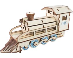 Bouwpakket 3D Puzzel Stoomlocomotief- hout