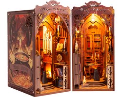 Bouwpakket Boekensteun Booknook Magic Library met licht sensor- MDF