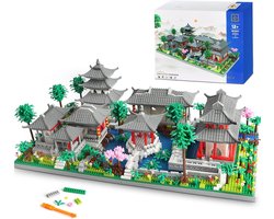 Bouwpakket - Chinese tuin - 3888 delige set - Miniatuur stenen - Gedetailleerd model - ABS materiaal - Kleurrijke handleiding - Voor volwassenen en verzamelaars
