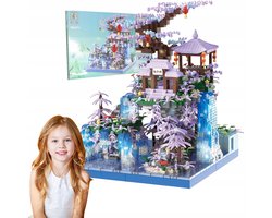 Bouwpakket - Feeënhuis Met LED - 2436 Delen Chinese Mythologie Thema - Mini Bloques Voor Volwassenen - Decoratie en Cadeau voor Verzamelaars
