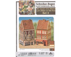 bouwplaat/modelbouw in karton Gebouwen : Maak je eigen oude stad, set 3, 1/87