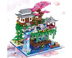 Bouwset Perzikbloesemvijver - Miniatuur Bouwstenen - 3320 Stuks - LED Verlichting - ABS - Decoratie - Educatief Speelgoed Bouwpakketten - voor Kinderen & Volwassenen - Cadeau