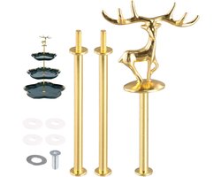 Bouwset voor taartstandaard met 3 verdiepingen, stevige metalen stangen, ideale decoratie voor bruiloften, verjaardagen en feesten, stabiele en stijlvolle taarthouder