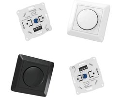 Bouwshop Utrecht - Inbouw Muur Dimmer - Spotjes bediening - Centraalplaat + Afdekraam- Dimmer voor LED-verlichting - 220V - Energiebesparend - 200W - Wit